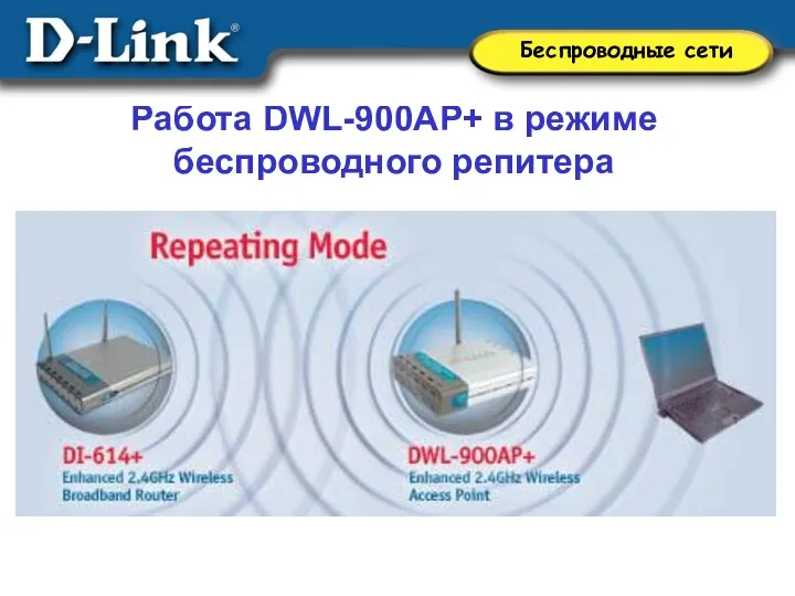 Работа DWL-900AP+ в режиме беспроводного репитера