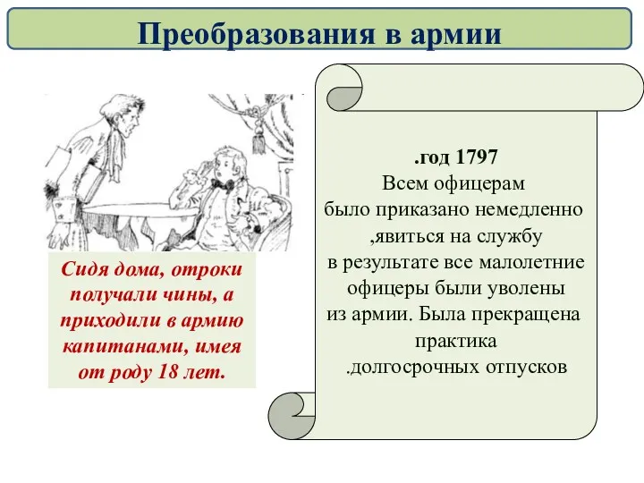 1797 год. Всем офицерам было приказано немедленно явиться на службу,