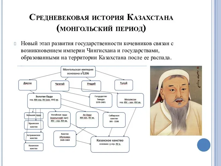 Средневековая история Казахстана (монгольский период) Новый этап развития государственности кочевников