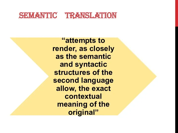 SEMANTIC TRANSLATION
