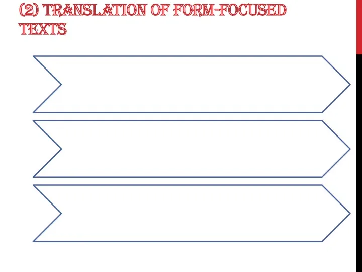 (2) TRANSLATION OF FORM-FOCUSED TEXTS