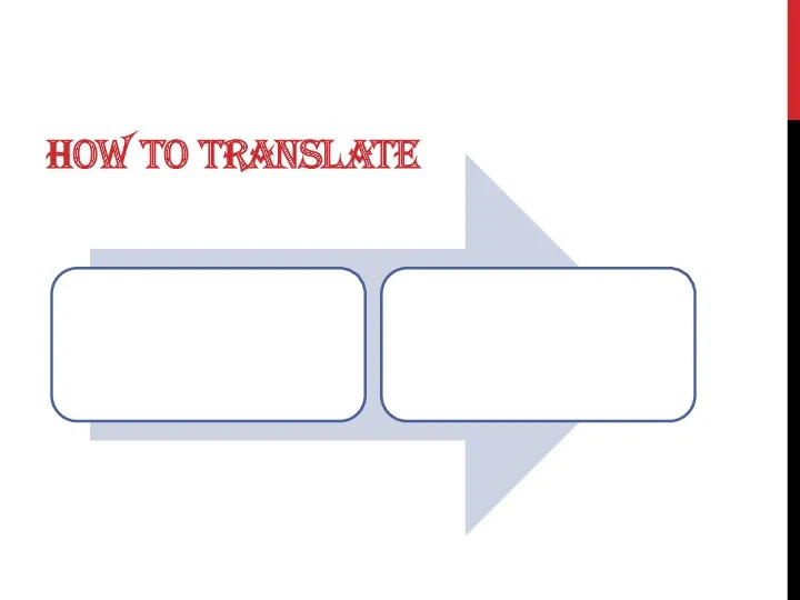 HOW TO TRANSLATE