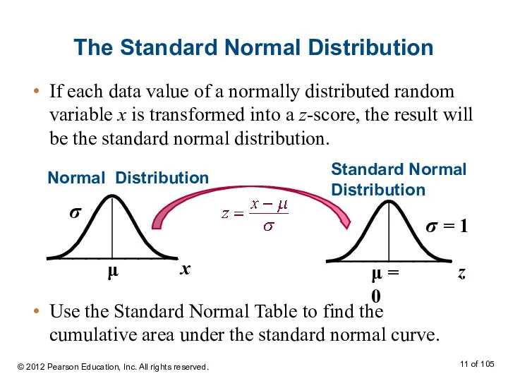 The Standard Normal Distribution If each data value of a