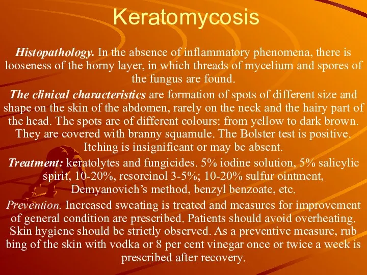 Keratomycosis Histopathology. In the absence of inflammatory phenomena, there is