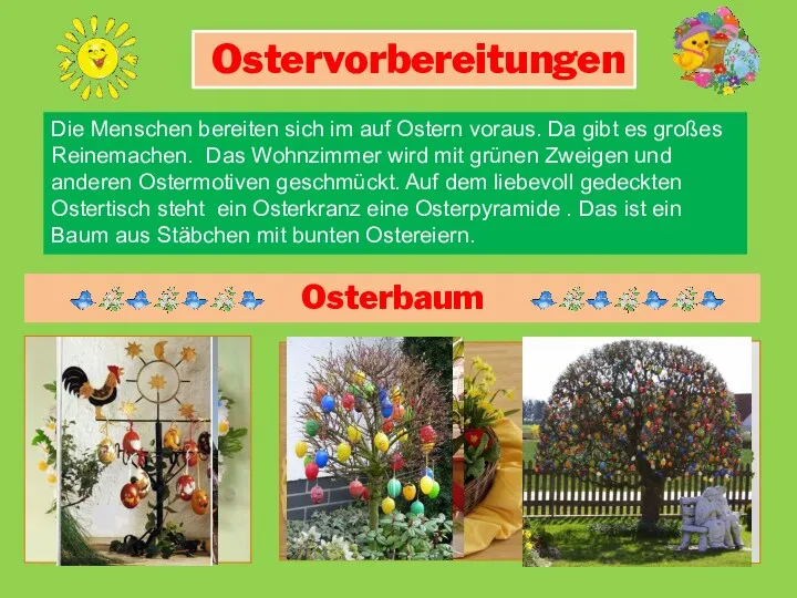 Osterkranz Die Menschen bereiten sich im auf Ostern voraus. Da