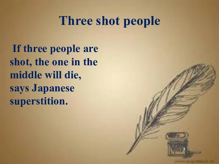 Three shot people If three people are shot, the one