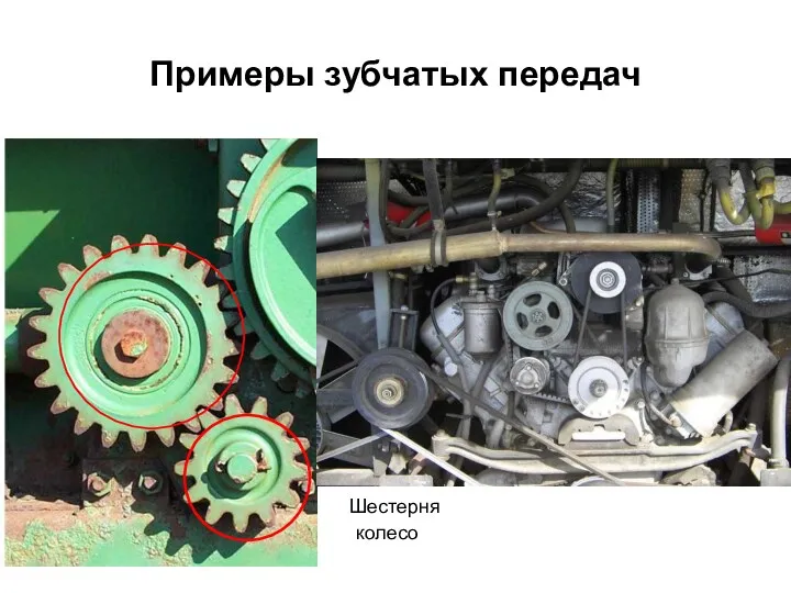 Примеры зубчатых передач Шестерня колесо