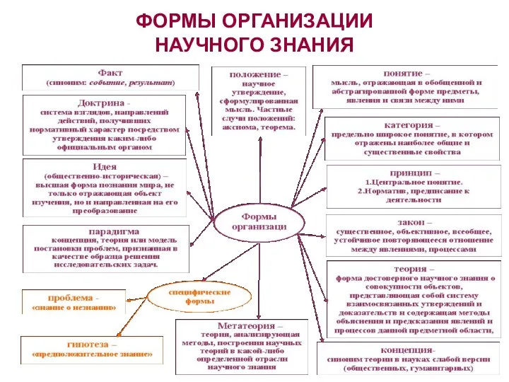 ФОРМЫ ОРГАНИЗАЦИИ НАУЧНОГО ЗНАНИЯ