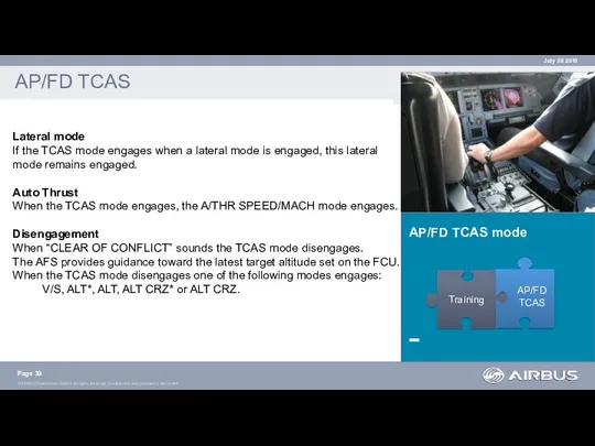 AP/FD TCAS mode AP/FD TCAS Page July 28 2016 Training