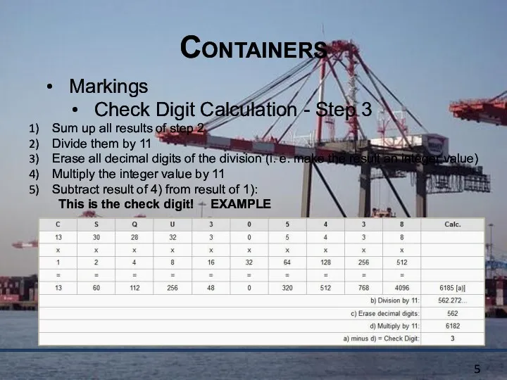Containers Markings Check Digit Calculation - Step 3 Sum up
