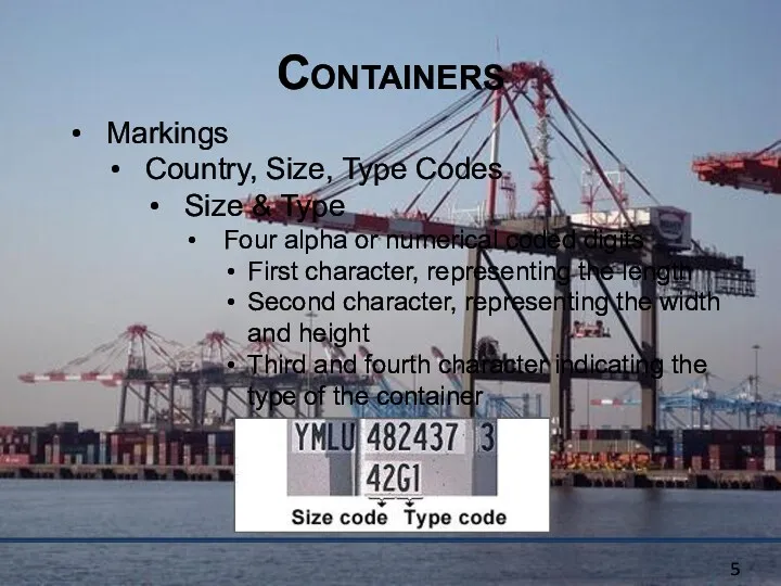 Containers Markings Country, Size, Type Codes Size & Type Four
