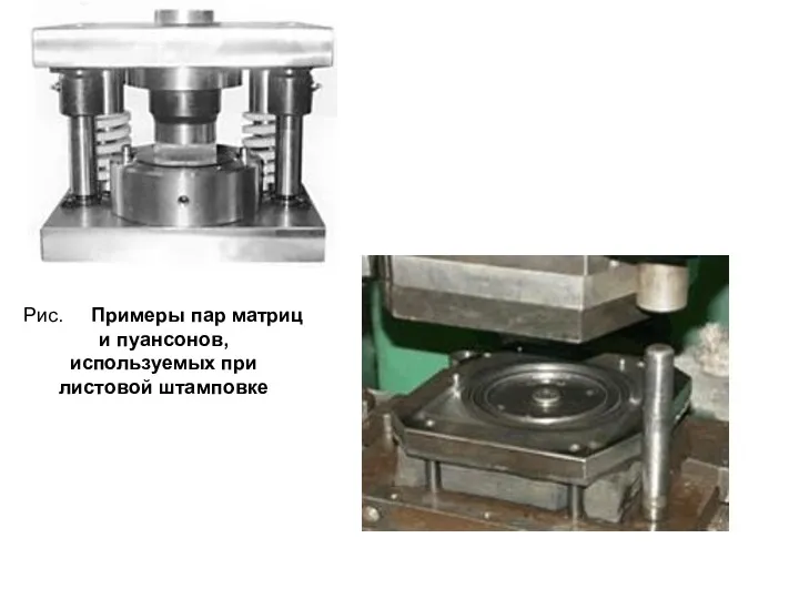 Рис. Примеры пар матриц и пуансонов, используемых при листовой штамповке