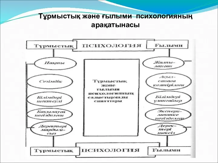 Тұрмыстық және ғылыми психологияның арақатынасы