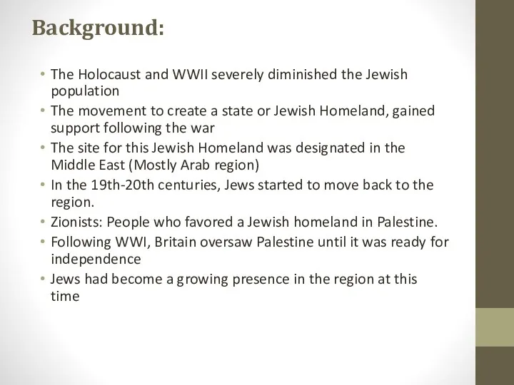 Background: The Holocaust and WWII severely diminished the Jewish population