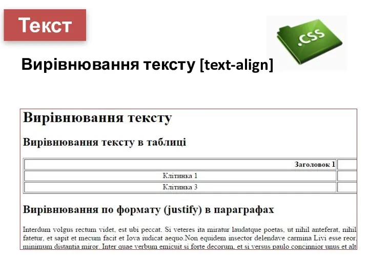 Текст Вирівнювання тексту [text-align]