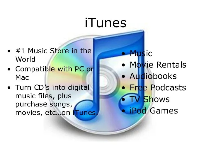 iTunes #1 Music Store in the World Compatible with PC