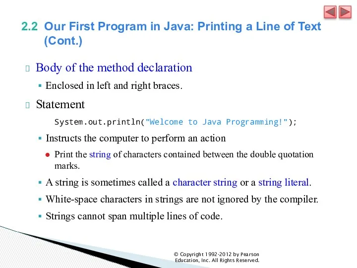 2.2 Our First Program in Java: Printing a Line of