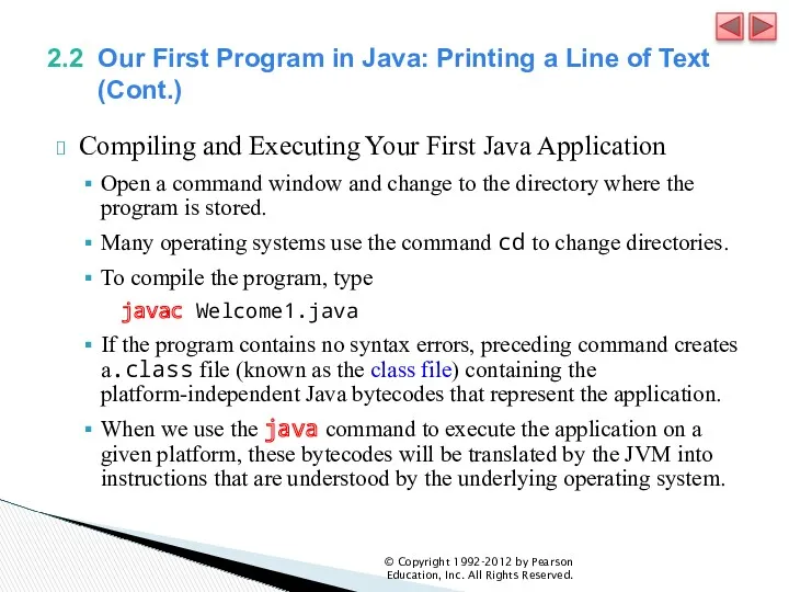 2.2 Our First Program in Java: Printing a Line of