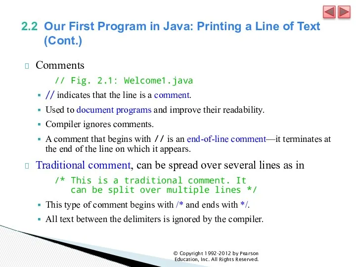 2.2 Our First Program in Java: Printing a Line of