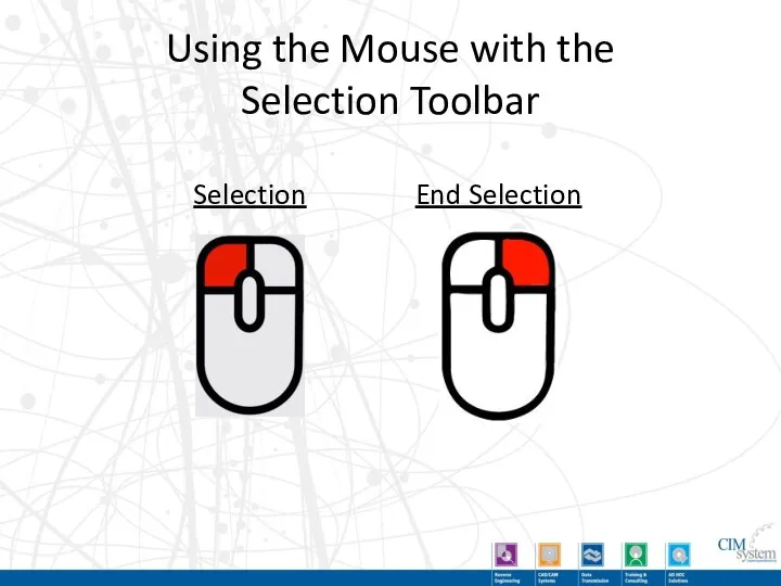 Using the Mouse with the Selection Toolbar Selection End Selection