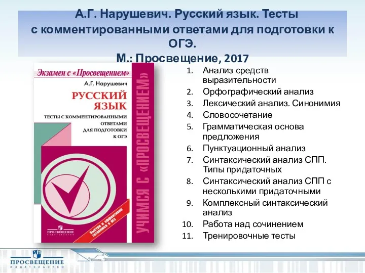 А.Г. Нарушевич. Русский язык. Тесты с комментированными ответами для подготовки