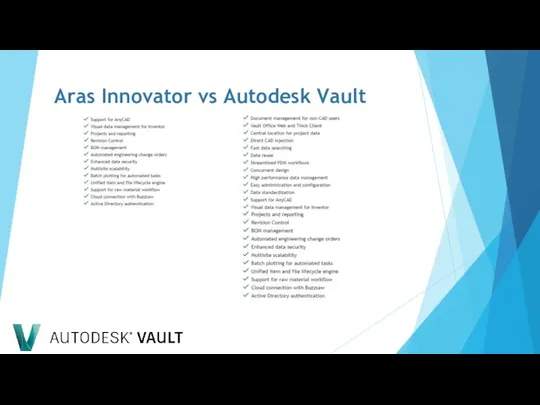 Aras Innovator vs Autodesk Vault