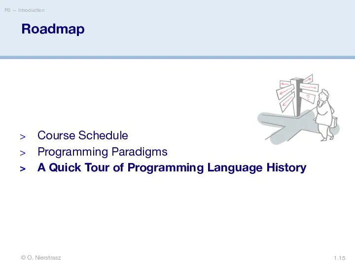 © O. Nierstrasz PS — Introduction 1. Roadmap Course Schedule