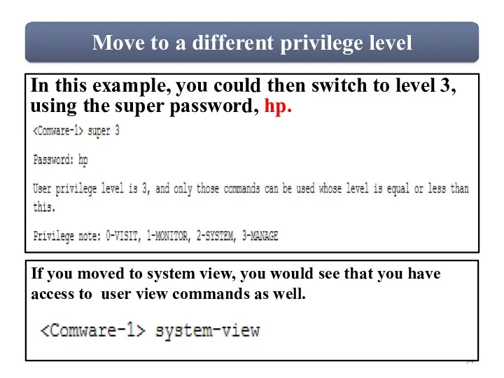 In this example, you could then switch to level 3,