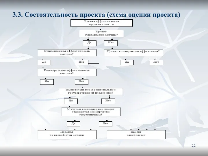 3.3. Состоятельность проекта (схема оценки проекта)