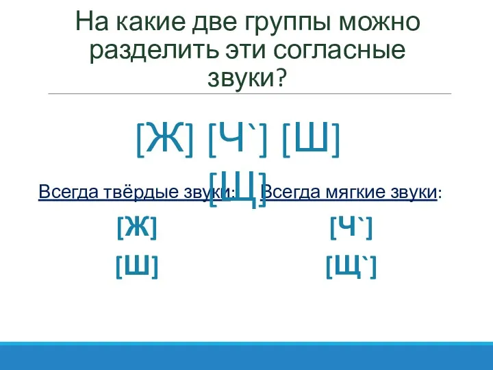 На какие две группы можно разделить эти согласные звуки? Всегда