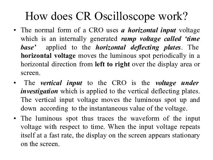How does CR Oscilloscope work? The normal form of a