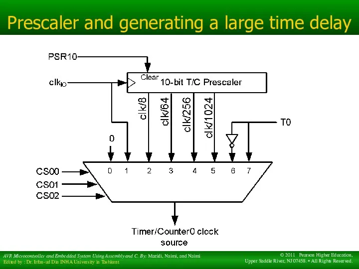 Prescaler and generating a large time delay