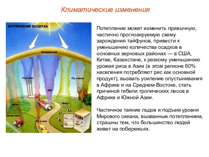 Климатические изменения Потепление может изменить привычную, частично прогнозируемую схему зарождения