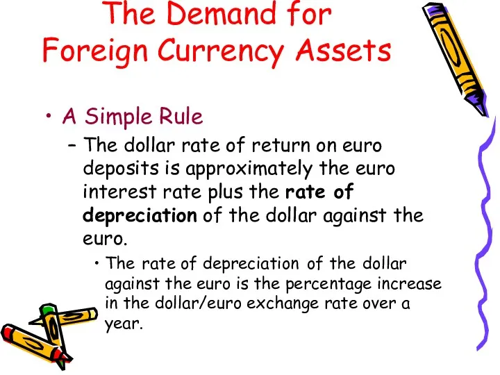 A Simple Rule The dollar rate of return on euro deposits is approximately
