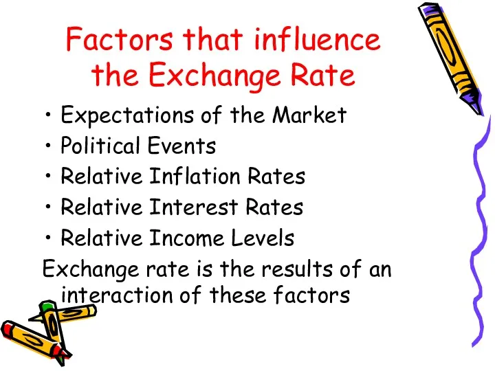 Factors that influence the Exchange Rate Expectations of the Market Political Events Relative