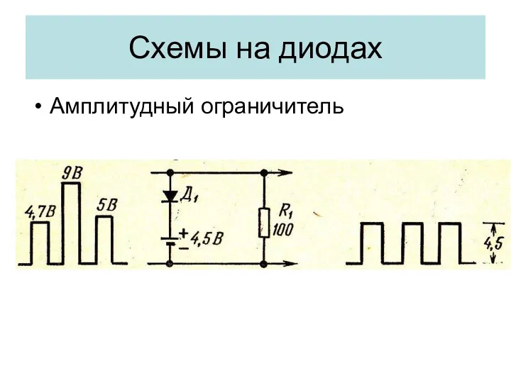 Амплитудный ограничитель Схемы на диодах