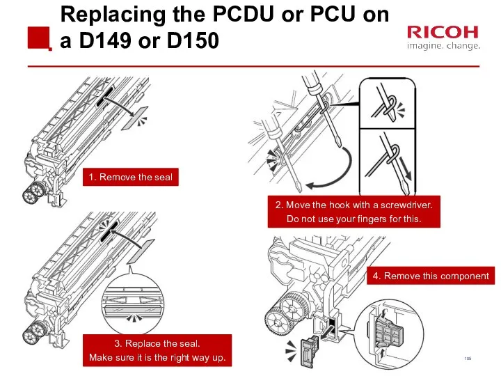 Replacing the PCDU or PCU on a D149 or D150