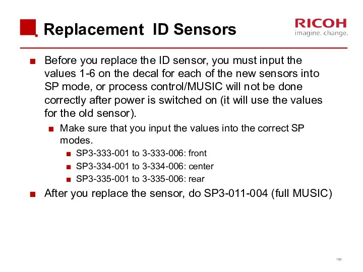 Replacement ID Sensors Before you replace the ID sensor, you