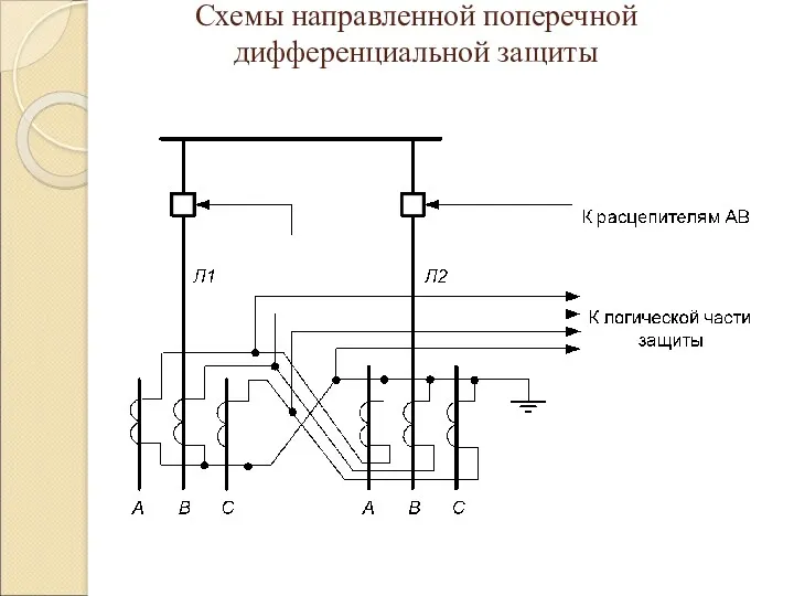 Схемы направленной поперечной дифференциальной защиты