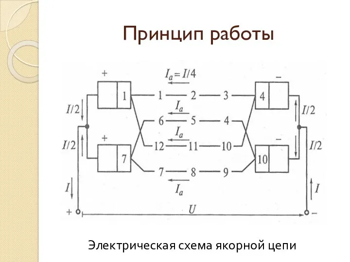 Принцип работы Электрическая схема якорной цепи