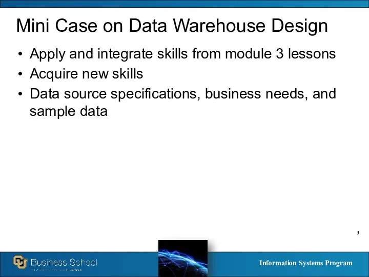 Mini Case on Data Warehouse Design Apply and integrate skills