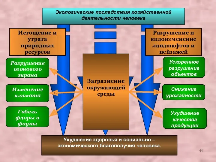 Экологические последствия хозяйственной деятельности человека Истощение и утрата природных ресурсов