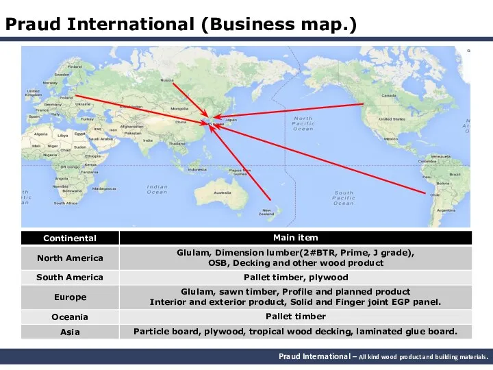 Praud International (Business map.) Praud International – All kind wood product and building materials.