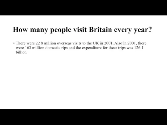 How many people visit Britain every year? There were 22