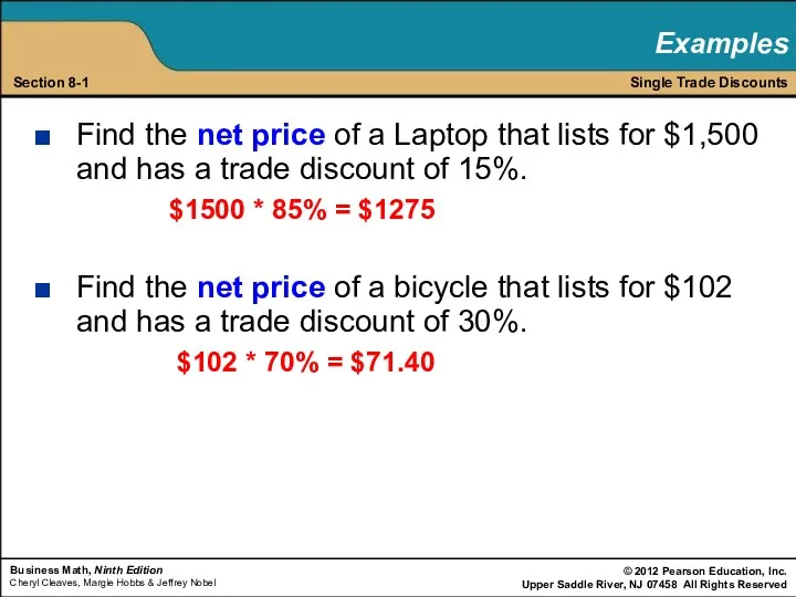 Find the net price of a Laptop that lists for