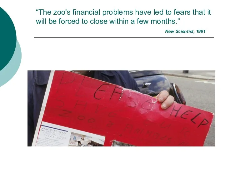 “The zoo's financial problems have led to fears that it