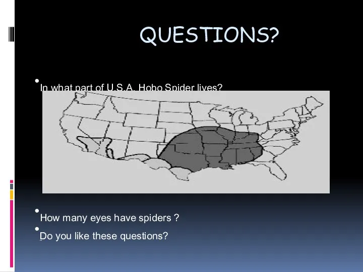 QUESTIONS? In what part of U.S.A. Hobo Spider lives? How
