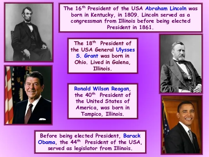 The 16th President of the USA Abraham Lincoln was born