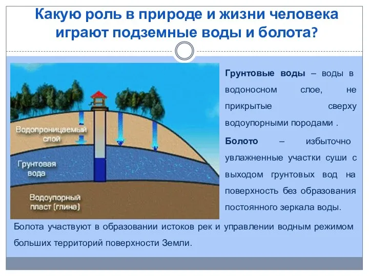 Какую роль в природе и жизни человека играют подземные воды