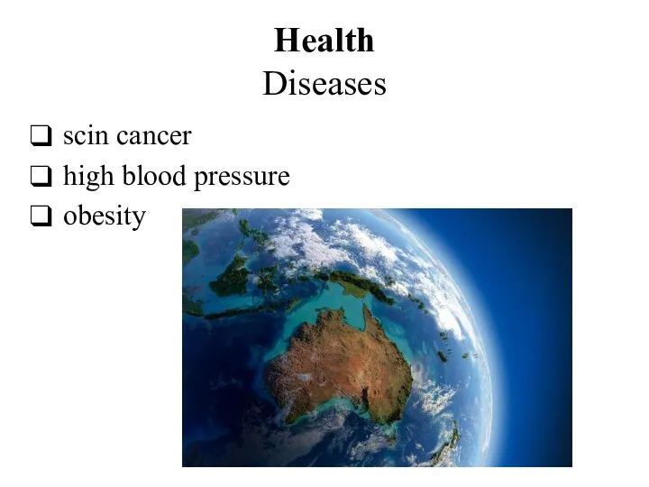 Health Diseases scin cancer high blood pressure obesity